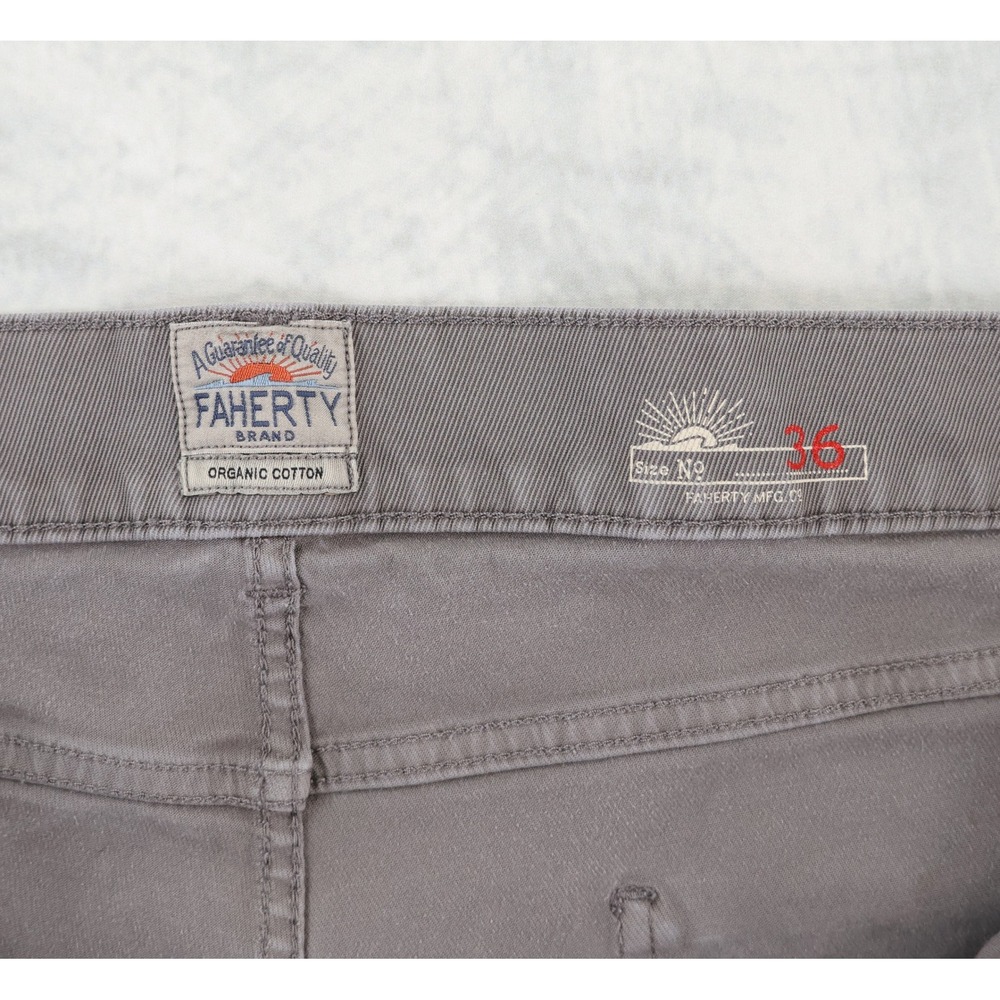 Faherty Comfort Twill 5-Pocket Pant Mens 36x32 Grey Cotton Stretch Straight Leg - Picture 5 of 12